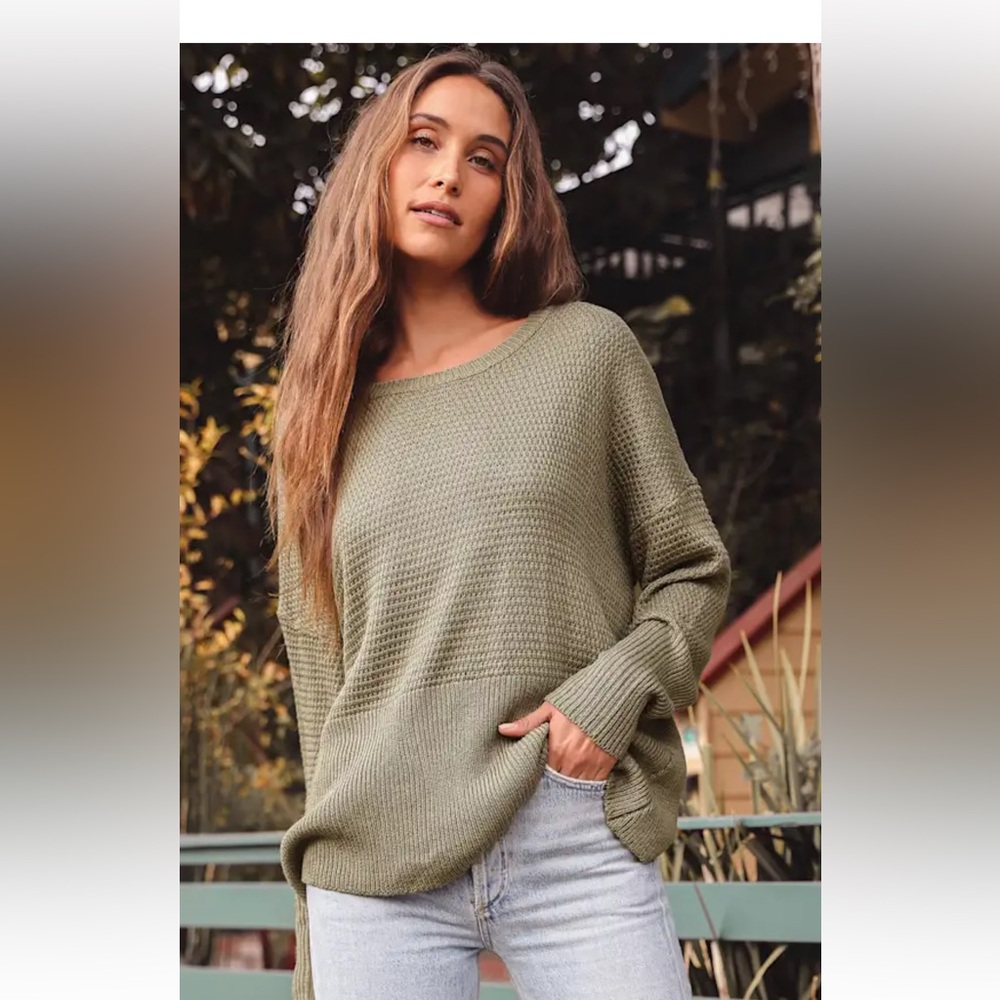 Lulu's Sage Green Crew Neck Sweater XL